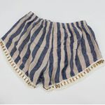 MISA Los Angeles MISA LA Blue Striped Ring Crochet Fabric Shorts - Medium Photo 6