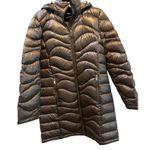 Andrew Marc Women's Long Down Puffer Jacket removable Hood Gold Tan Winter Coat Photo 2