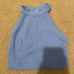 Aerie  Blue Halter Ribbed Top Photo 0