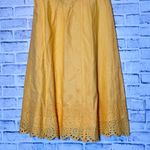 Chico's  size 1 Yellow Eyelet Midi Skirt size zip layered‎ so pretty Photo 3