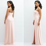 After Six  Strapless Notch-Neck Crepe A-Line Dress With Rhinestone Bows‎ Size 16 Photo 9