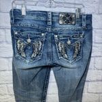 Miss Me Women's Blue Standard Skinny Cotton Jeans Size 26x32.5” Embroidered Photo 3