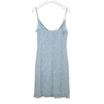 Y2k 2000s Vintage Weather Vane Light Blue Floral Spaghetti Strap Dress Small Photo 2