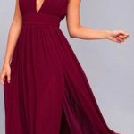 Lulus ‘Heavenly Hues’ Burgundy Maxi Dress Gown Photo 0