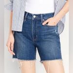 Old Navy NEW!! High Rise OG Straight 5” Inseam Jean Shorts Dark Wash Size 16 Photo 0