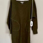 Stitchdrop Women’s Long Sleeve Slub Knit Sweater Dress Green Size Medium NWT Photo 6
