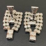 Vintage Signed PAT 1967965 Black/Clear Pave Rhinestones Clip On Earrings 11.0g Black Photo 7