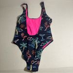 Chubbies  Womens One-Piece Swimsuit Small Neon Lights‎ Electric Retro Tropical Photo 7
