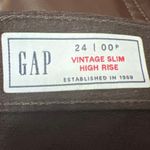Gap Women's Brown Vintage High Rise Slim Faux Leather Ankle Trousers Pants 24 Photo 3
