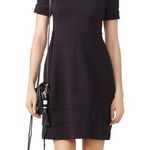 Yigal Azrouel NWOT Jacquard Short Sleeve Little Black Fit & Flare Dress Size 0 Photo 0