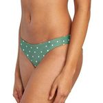 RVCA NWOT Swimsuit Bikini Cheeky Low Rise Hipster Bottom Green Polka Dot Photo 0