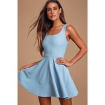 Lulus Home Before Daylight Periwinkle Fit & Flare Dress Size L Photo 1