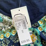 Dress Barn Ava James Sz S V Neck Floral Print Blue Pullover Stretch Blouse Top Photo 1