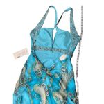NWT Lafee Jasmine FORMAL PARTY Halter Sequin Blue Paisley Dress SZ 12 TROPICAL Photo 8