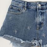 PacSun  28 High Rise Festival Cut‎ Off Denim Shorts Butterfly Embroidered Cotton Photo 2