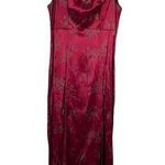 Vintage Y2K 90s ALL THAT JAZZ Asian Inspired Dress Size Small Red Gold Cowl Neck Photo 0