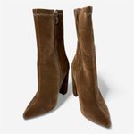 SheIn Brown Velvety Ankle Boots Size 5.5 Pointed Toe Photo 8