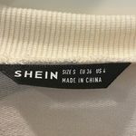 SheIn Oversized Sweatshirt Diagonal stripe cream brown abstract s Photo 3