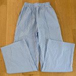 White Fox Boutique White Fox Pants Stripes Wide Leg Aleays About Us Size XS Blue White Photo 3