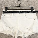 American Eagle  Shorts Womens 8 White Hi Rise Shortie‎ Cut Off Distressed Floral Photo 4