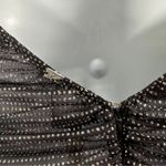 For Love & Lemons Black Mesh Glitter Puff Sleeve Mini Ruched Dress Size: XL New Photo 5