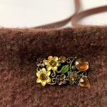 Vintage Brown Felted Wool Crossbody Bag Photo 4