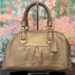 Coach GUC  F15447 Ashley Satchel in Olive/Bronze Leather Photo 0