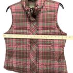 Eddie Bauer  Goose Down Puffer Vest Womens M Pink Brown Plaid Preppy Gorpcore Photo 7