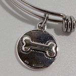 Shine I Love My Dog Silver Tone Stainless Steel Charm Bangle Bracelet Photo 1
