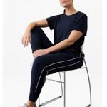 Athleta M Getaway Linen Blend Tee Eclipse Navy Blue Medium Photo 3