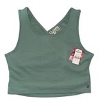 Roxy Good Keepsake Criss Cross Back Cropped Tank Top Sage Green Size XL Photo 0