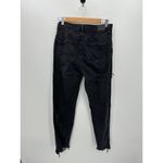 American Eagle Mom Jean Women 8 XLong Black Distressed High Waisted Rip Denim Photo 1