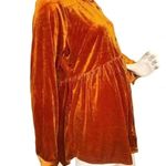 Umgee velvet button down swing hem shirt/dress Top Burnt Orange size M. Photo 3