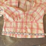 Bailey 44 Abigail Pink and Cream v-neck button front puff sleeve blouse top NWT Photo 6