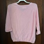 EK Edinburgh Knitwear Pink Pima Cotton 3/4 Sleeve Sweater Size L Photo 2