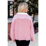 Pink Lily  JUMP RIGHT IN PINK COLORBLOCK QUARTER ZIP PULLOVER Size S Photo 2