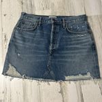 AGOLDE  distressed button fly denim mini skirt size 30 Photo 3