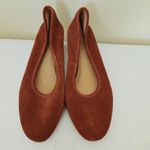 Anthropologie Soludos Juliette Pumps Stacked Heel Suede Round Toe Rust Orange 11 Photo 6