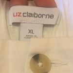 Liz Claiborne  Pants XL White Linen cotton blend pockets Beach Coastal Casual Photo 1