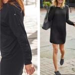 Athleta  Snappy Sweatshirt Dress Black long sleeve boxy relaxed crewneck sporty S Photo 2