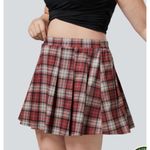 Halara Brand New  Women's Size Large Plaid Red White Black Skirt High Waisted Photo 3