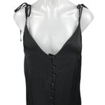Topshop Black Sleeveless Tie Strap Button Up Cami Tank Mini Slip Dress Size 4 Photo 2