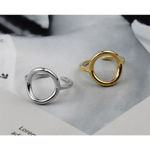 Boutique NEW Women's Solid Circle Ring Adjustable Gold Plated S925 Photo 3