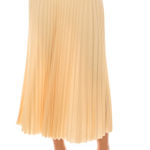 yal new york. CLASSIC PLEATED CREAM MIDI SKIRT Photo 0