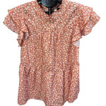JODIFL  Ruffle Sleeve Top burnt orange and white print wt55 Photo 0