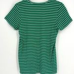 Pendleton Pima Striped Short Sleeve Tee Women’s Size Large Petite Green & White Photo 4