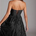 Azazie NWT  Delphina Black A-Line Strapless Floral Burnout Convertible Midi Dress Photo 3