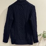 SAOL Ireland NWOT Small Navy Wool Cable Knit Fisherman Asymmetrical Zip Sweater Blue Photo 1