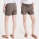 James Perse NWT Linen Blend Drawstring Shorts Size 2 | Medium $245 Olive Stripe Photo 10