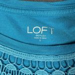 Loft Outlet Shirt Womens Small Crochet Neckline Short Sleeve Lightweight Top Photo 2